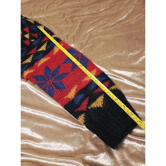 VTG 80s Fall Pattern 50% MOHAIR SWEATER WOMEN sz M Core Natural Fiber Snowflake - Picture 5 of 10